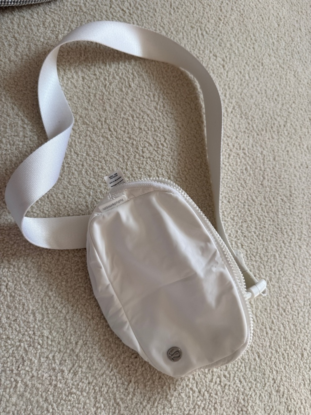 lululemon white nylon belt bag with adjustable strap
